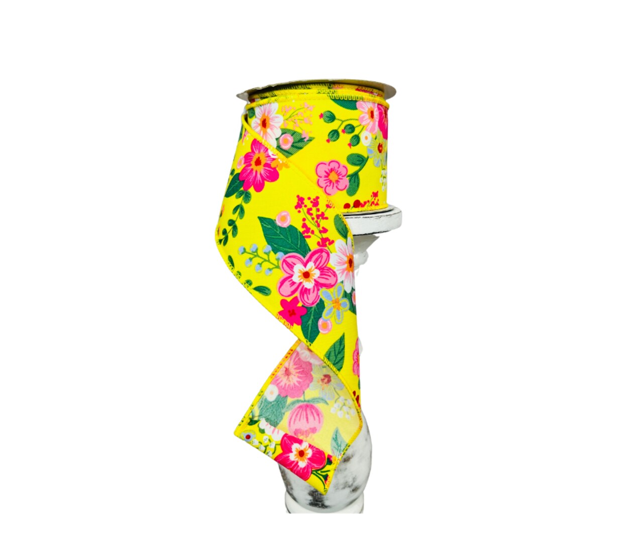 2.5"x10YD Graphic Floral Wired Ribbon - Vibrant Blooms for Colorful Crafts and Decor-RGE113329